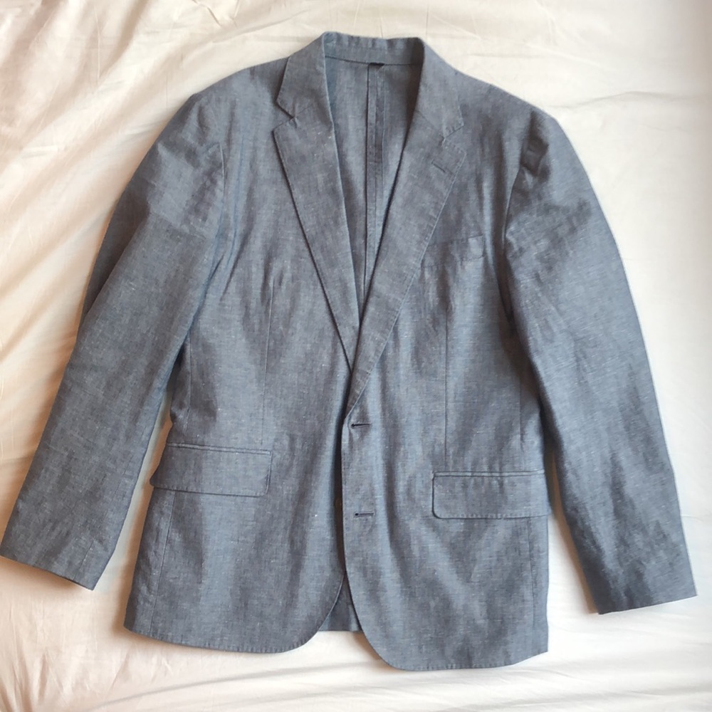 SOLD – J.Crew Ludlow Slim Light Blue Linen Suit